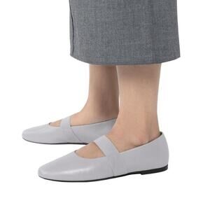 NWOB Vagabond Mary Jane Grey Leather Ballet Flats w/ Elastic Straps Size 10